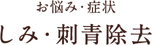 お悩み・症状 しみ・刺青除去